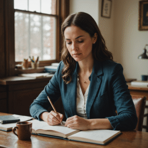 woman writing in journal to help with self confidence